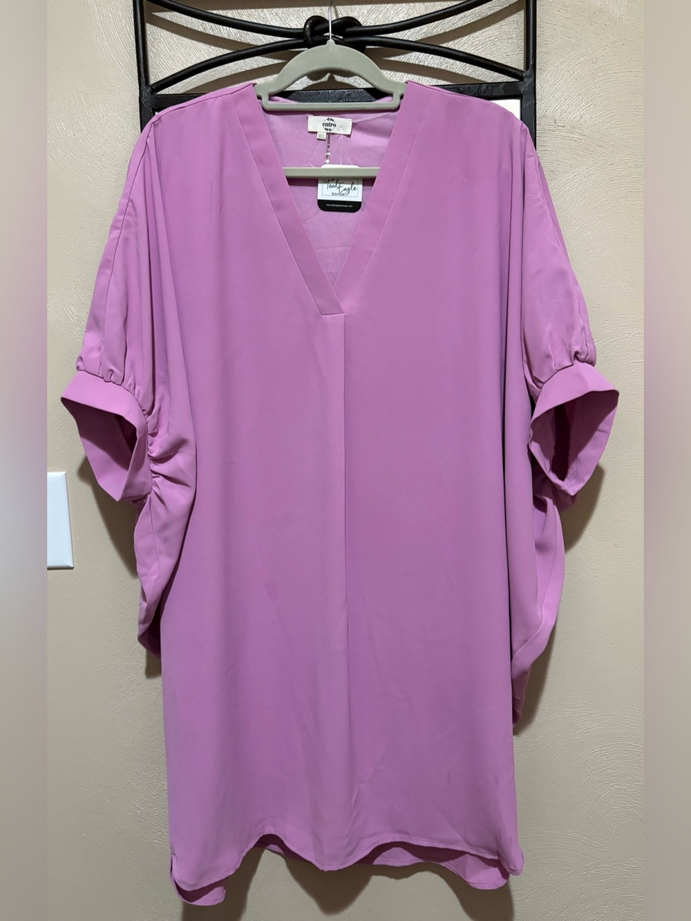 NWT entro Lilac V-Neck Dolman Sleeve Dress Size M/L